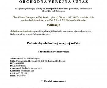 Obsah do úradnej tabule